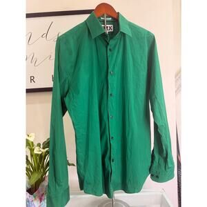Express 1MX Green Extra Slim Fit Dress Shirt - Men’s Large